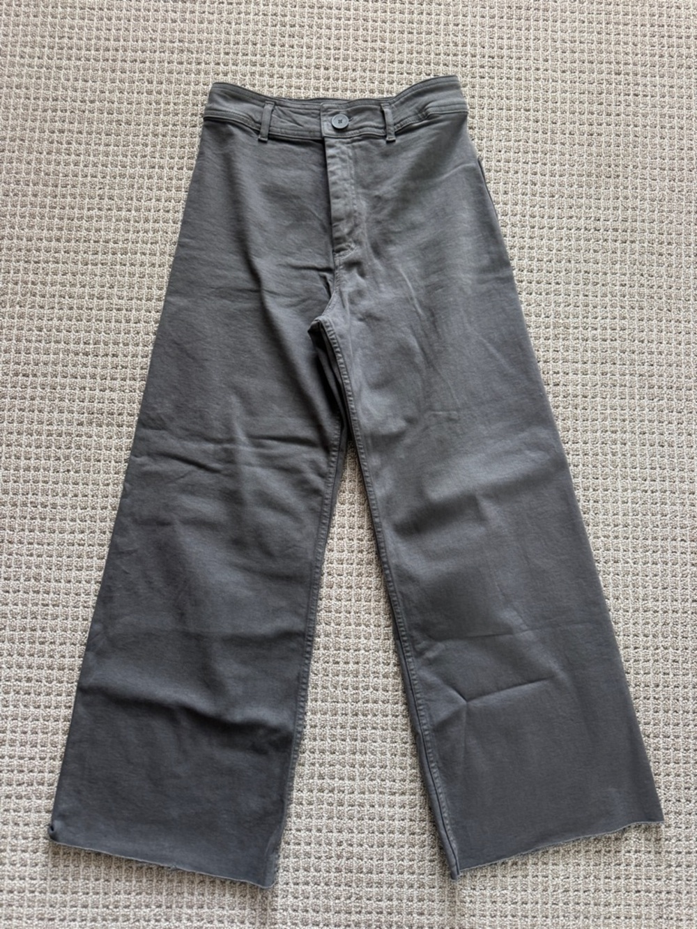Zara Gray Marine Straight High Rise Jeans